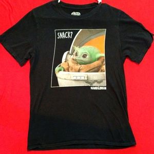 Star Wars Yoda "Snack" Character Black T-shirt